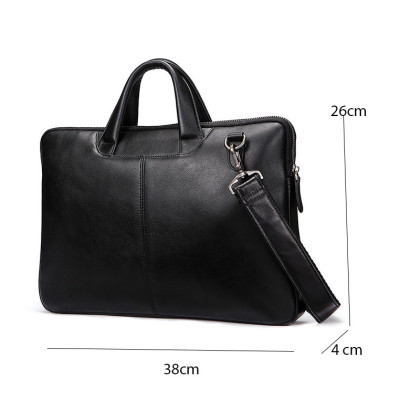 Cặp công sở nam da bò cao cấp BHM392 Mỏng gọn, bền bỉ vừa laptop 14inch