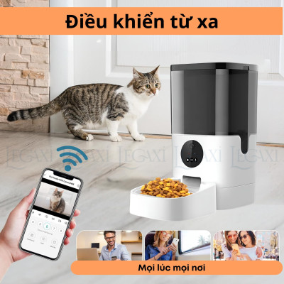 [XÃ LỖ] Máy Cho Ăn Tự Động Chó Mèo Pet Thú Cưng Dung Tích 6 Lít Camera Kết Nối Bluetooth App Ghi Âm Dudupet Cat Dog Legaxi