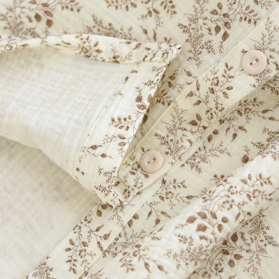 Bộ Đồ Pijama Mặc Nhà Chất Liệu Xô Muslin Hàng Cao Cấp