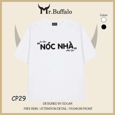 Áo đôi tay lỡ unisex cute Nóc Nhà - Trụ Cột CP29 - CP30 Mr.Buffalo