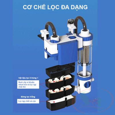 Lọc treo Sunsun YBF 500 / 600 tách phân lắng cặn xả đáy hút váng mini bể cá tép thủy sinh
