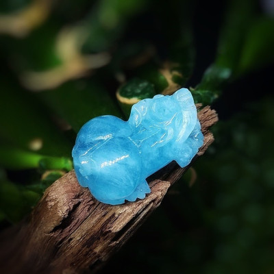 Mặt Tỳ Hưu Aquamarine - Loại Đá Cực Quý Hiếm