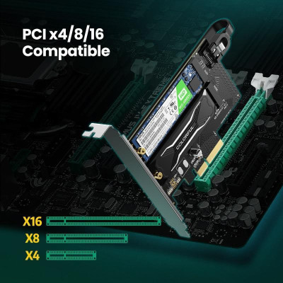 Ugreen UG70504cm302TK Card chuyển Pci-e sang M.2 NVME - M.2 SATA ( NGFF ) - HÀNG CHÍNH HÃNG