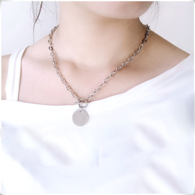 Vòng cổ thời trang nam nữ titan thép mix vảy tròn