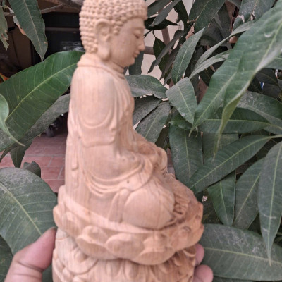 Tượng phật adiđa bằng gỗ ngọc Am thơm nức cao 20x10x0cm