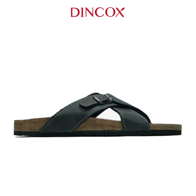 Dép Đế Trấu Nam Quai Chéo 1 Khóa Charcoal DC05 Dincox