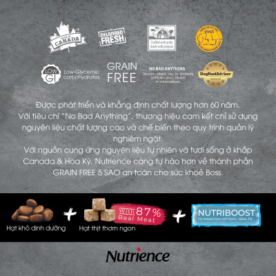 Thức Ăn Hạt Cho Chó Nutrience Subzero Grain-free - Thịt Gà Tây, Cá Hồi, Cá Đại Dương, Rau Củ Và Trái Cây Tự Nhiên 