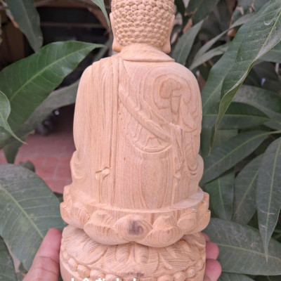 Tượng phật adiđa bằng gỗ ngọc Am thơm nức cao 20x10x0cm