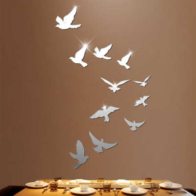Decal dán tường trang trí 3D sáng tạo cao cấp (M2) 11 chim bồ câu