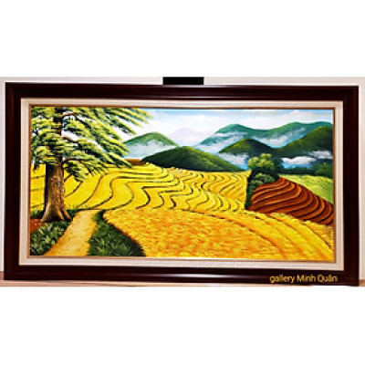 Tranh vẽ sơn dầu- Đồng quê yên bình