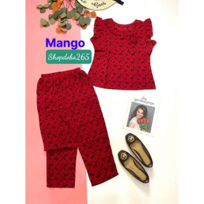 Đồ bộ nữ,đồ ngủ mặc nhà lửng 9 tấc vải lụa mango cao cấp BL 16 họa tiết siêu cưng size 47-60kg.