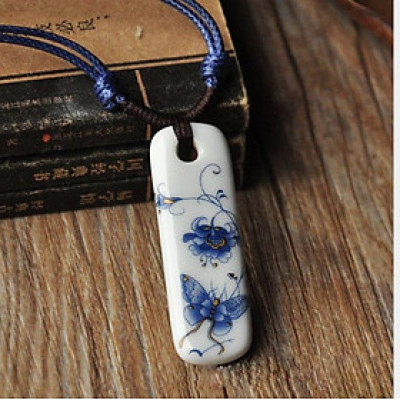 Vòng cổ gốm truyền thống vẽ thủy mặc VGOM55