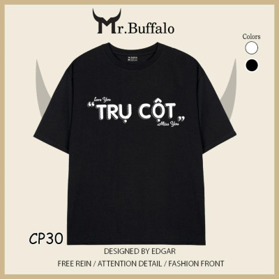 Áo đôi tay lỡ unisex cute Nóc Nhà - Trụ Cột CP29 - CP30 Mr.Buffalo