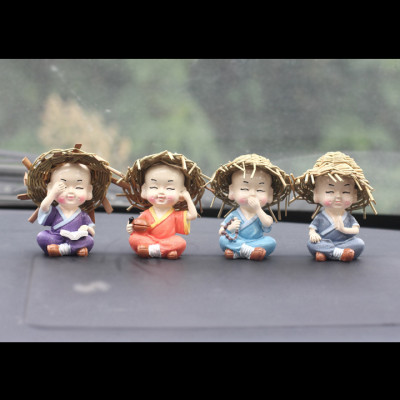 Bộ Tượng 4 Chú Tiểu Trang Trí Tiểu Cảnh, Bàn Làm Việc, Taplo Xe Oto | Tượng Tứ Không Mang Nhiều Ý Nghĩa, Trang Trí Phong Thủy, Sang Trọng