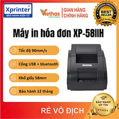 MÁY IN HÓA ĐƠN KHÔNG DÂY XPRINTER 58IIH-KẾT NỐI BLUETOOTH VỚI ĐIỆN THOẠI+MÁY TÍNH ( SẢN PHẨM NHẬP KHẨU)