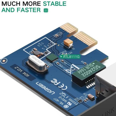 Ugreen UG30771US230TK card mạng PCI-e 1x Gigabit 10 100 1000 Mbps - HÀNG CHÍNH HÃNG