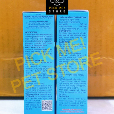 [Lọ 3g] Bột pha Pet Amox Plus Trị Hỗ Trợ Hô Hấp, Tiết Niệu cho Chó Mèo, Chim Cảnh