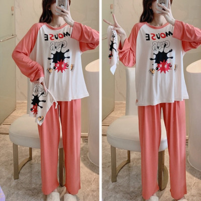 Đồ bộ mặc nhà tay dài quần dài kèm túi rút hàng đẹp C032