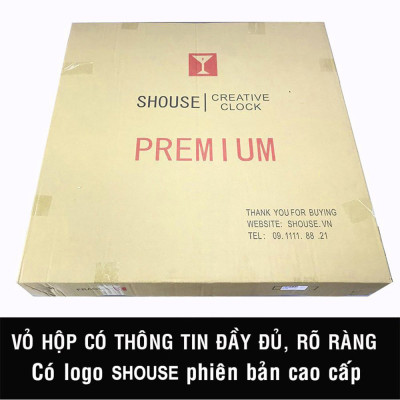 Đồng Hồ Trang Trí Treo Tường Nghệ Thuật Cao Cấp Shouse A23 hiện đại 3D kích cỡ lớn đẹp kim trôi treo phòng khách