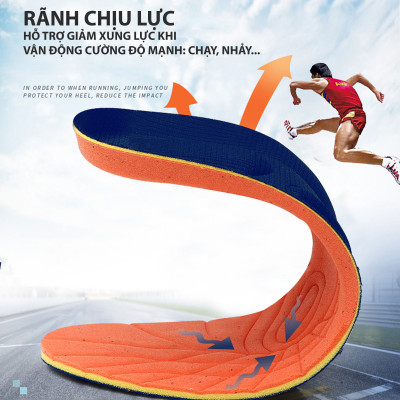 Lót giày thể thao EVA có 6 đệm chống sốc êm chân và rãnh chịu lực - buybox - BBPK154