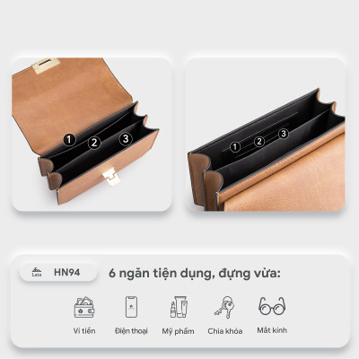 Túi Lata ( Thời trang nữ đi chơi size 18 - Túi đeo chéo da HN94 )