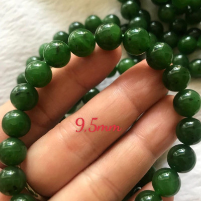 Vòng tay Ngọc Jade Xanh Ngọc Bích 9,5mm Chất đẹp hợp Nữ mạng Mộc Hỏa Thủy ạ