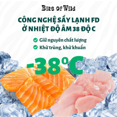 Thức ăn cho mèo Bite Of Wild Cỏ Mèo, Gan Gà, Trứng Gà, Thịt Tươi Sấy Khô Không Chất Bảo Quản
