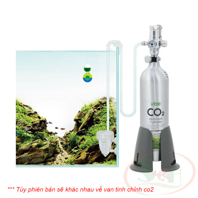 Bộ kit Ista Co2 Cylinder Set 1L combo test dây sủi co2 bể thủy sinh mini nano
