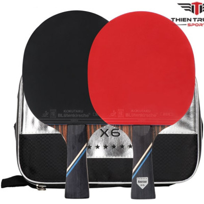 (Tặng bao da đựng vợt khi mua 2 chiếc) Vợt bóng bàn KOKUTAKU X6 dán sẵn, vợt bóng bàn dán sẵn giá rẻ 