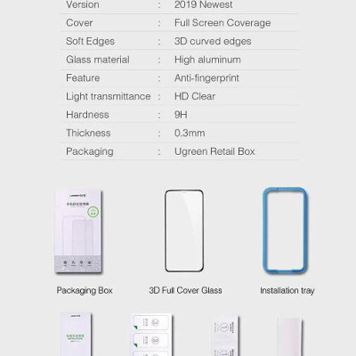 Ugreen UG60332SP111TK 2 miếng dán kính cường lực HD cho iPhone XS Max - HÀNG CHÍNH HÃNG