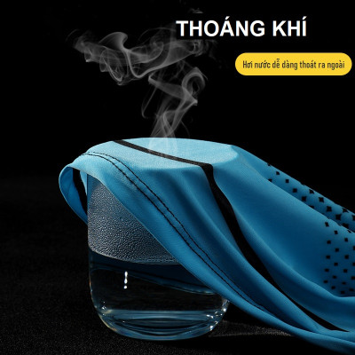 Combo Khăn ống cổ và găng tay chống nắng chống lạnh vải thun thoáng mát thích hợp cả nam và nữ UPF50+ Đen Cấp