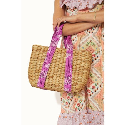 Cath Kidston - Túi/Small Straw Basket Bag - Bandana - Pink -1048605