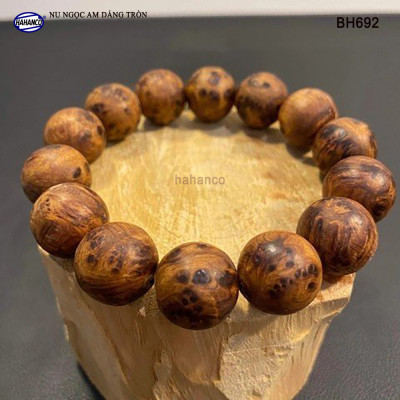 Vòng Gỗ Nu Ngọc Am Để Mộc Dáng Tròn Vân Vip Mùi Thơm Ngọt Ngào - BH692