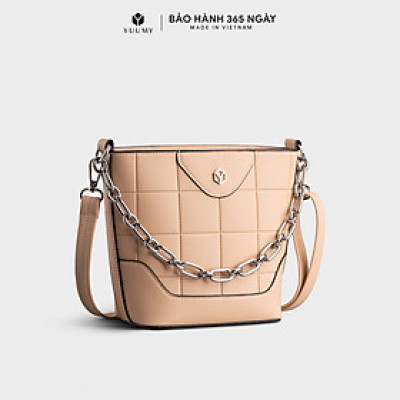 Túi Yuumy ( Thời trang nữ họa tiết hình vuông - Túi đeo chéo da Seasand YN193 )