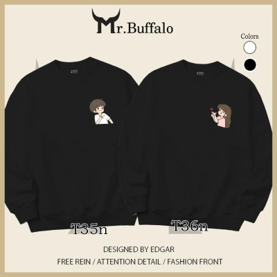 Áo Sweater cặp đôi nam nữ bắn tim dễ thương Mr.Buffalo