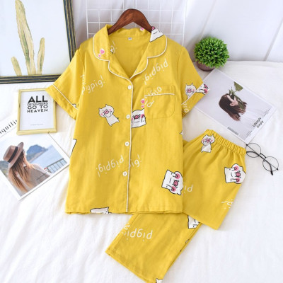 Pijama sau sinh thô đũi, đồ bộ mặc nhà ngắn tay mặc hè cực mát Azuno AZ2992