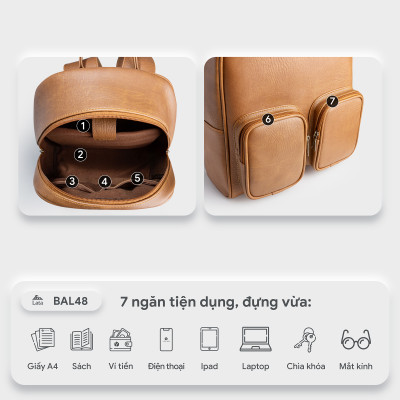 Balo Lata ( Thời trang nam đựng laptop cỡ trung - Balo da BAL48 )