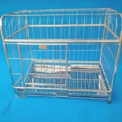 Chuồng chó mèo inox mái vòm và mái băng- tặng kèm khay hứng bằng inox