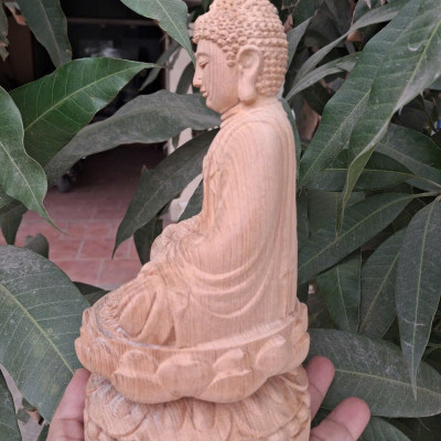 Tượng phật adiđa bằng gỗ ngọc Am thơm nức cao 20x10x0cm