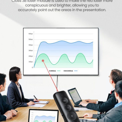 Ugreen UG50654LP479TK 200M laser sử dụng pin AAA không kèm pin Bút trình chiếu điều khiển 100m có túi đựng - HÀNG CHÍNH HÃNG