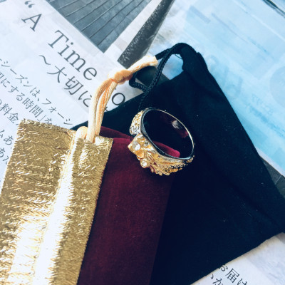 Combo Nhẫn Phong Thủy khắc rồng, đính đá, KÈM TÚI NHUNG ĐỰNG TRANG SỨC.