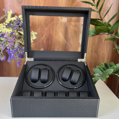 [BH 2 Năm Động Cơ] Hộp Đựng Đồng Hồ Cơ 4 Xoay Và 6 Trưng Bày Da