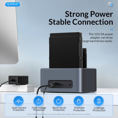 Khay đế ổ cứng ( Docking ) Orico 6626C3 - 2 khe cắm TypeC USB - Hàng Chính Hãng