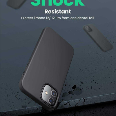 Ugreen UG20454LP418TK Iphone 12 Pro 6.1inch Màu Đen Ốp Lưng điện thoại Silicone - HÀNG CHÍNH HÃNG
