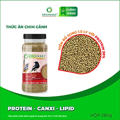 Cám Chim Chích Chòe GREENABC – Giúp chim căng lửa, phong độ, 2 loại bổ sung và hàng ngày – Hộp 280g