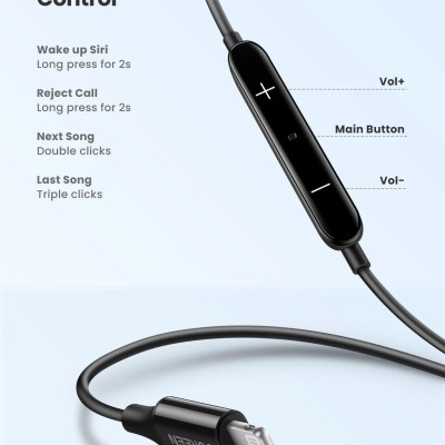 Ugreen UG80655EP104TK 1.15M đầu  dành cho apple Lightning Mfi tai nghe nhét tai - HÀNG CHÍNH HÃNG