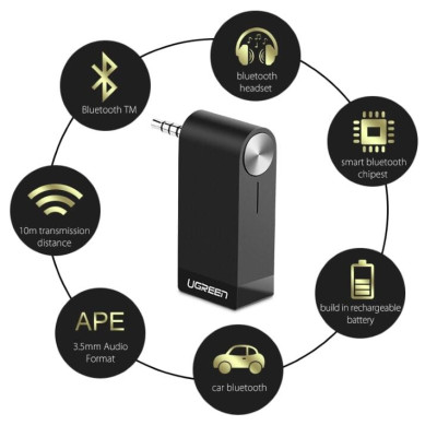 Ugreen UG30348MM114TK BT 4.1 màu Đen Thiết bị nhận âm thanh Bluetooth có Micro - HÀNG CHÍNH HÃNG