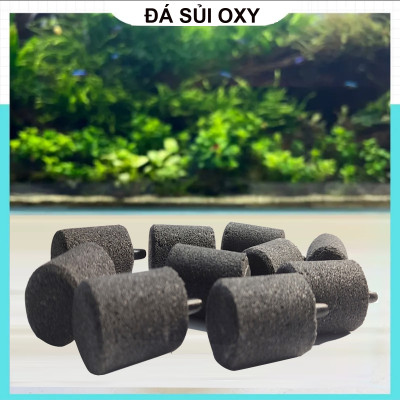 Bộ 8 Sủi oxy to, đá sủi oxy, quả sủi oxy Loại tốt, Cỡ trung đường kính 2.5cm, cao 5.3cm, nặng 60gr dùng cho Máy sủi oxy, Máy sục khí - Tăng lượng khí oxy bể cá - Giúp cá lớn nhanh, phát triển mạnh