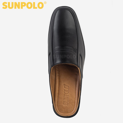 Giày Sapo Bít Mũi Nam Da Bò Cao Cấp SUNPOLO SPO001 (Đen)