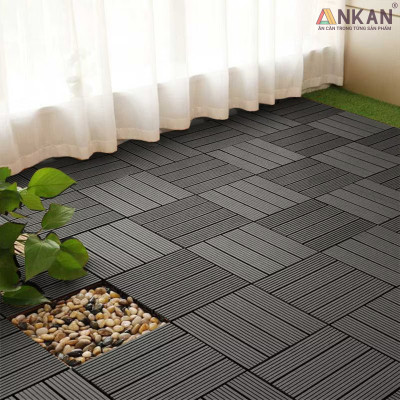 Miếng Lót Sàn Nhựa Composite Màu Gi Xám Cao Cấp, Lót Sàn Ban Công Nhà Tắm, Vỉ Dày Chắc Chắn Có Vít Ốc Dưới Nan